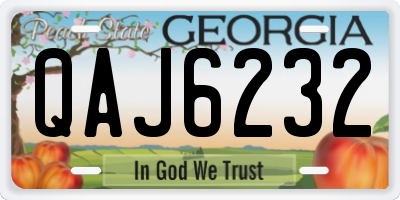 GA license plate QAJ6232