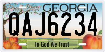 GA license plate QAJ6234