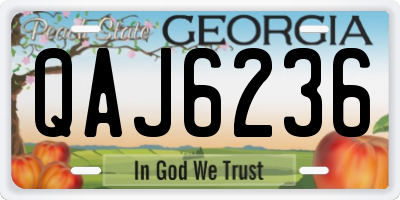 GA license plate QAJ6236
