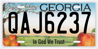 GA license plate QAJ6237