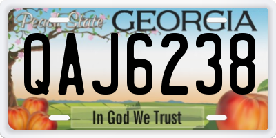 GA license plate QAJ6238