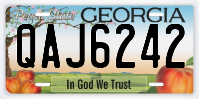 GA license plate QAJ6242