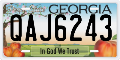 GA license plate QAJ6243
