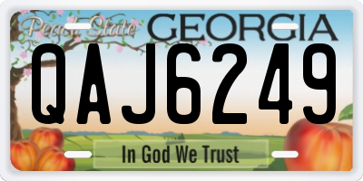 GA license plate QAJ6249