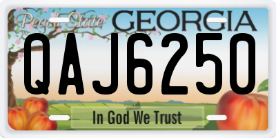 GA license plate QAJ6250