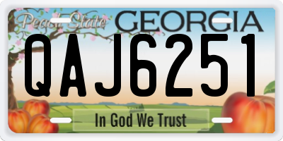 GA license plate QAJ6251