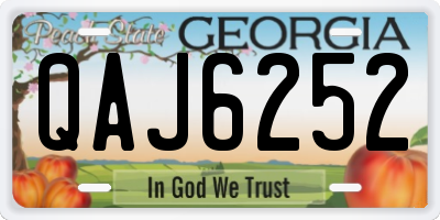 GA license plate QAJ6252