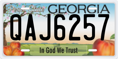 GA license plate QAJ6257