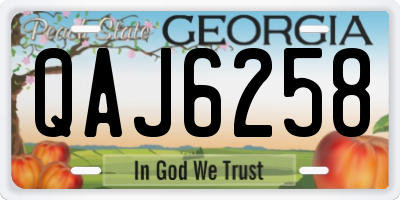 GA license plate QAJ6258
