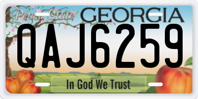 GA license plate QAJ6259