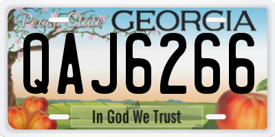 GA license plate QAJ6266