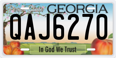 GA license plate QAJ6270