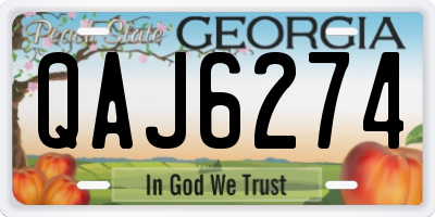 GA license plate QAJ6274