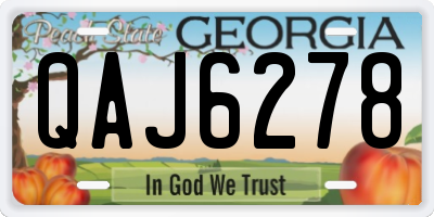 GA license plate QAJ6278