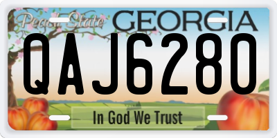 GA license plate QAJ6280