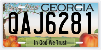 GA license plate QAJ6281