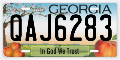 GA license plate QAJ6283