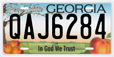 GA license plate QAJ6284