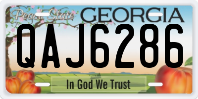 GA license plate QAJ6286