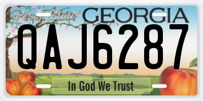GA license plate QAJ6287