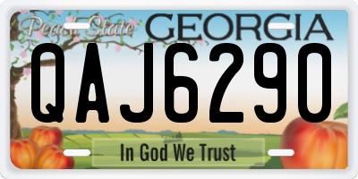 GA license plate QAJ6290