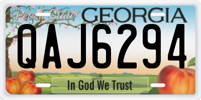 GA license plate QAJ6294