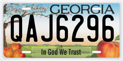 GA license plate QAJ6296