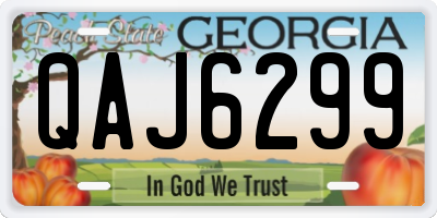 GA license plate QAJ6299