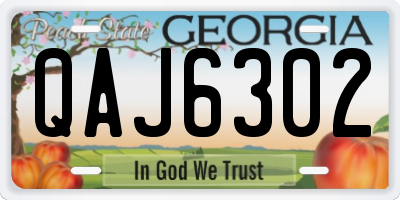 GA license plate QAJ6302