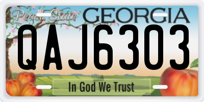 GA license plate QAJ6303
