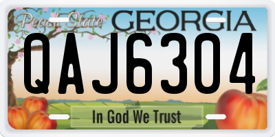 GA license plate QAJ6304