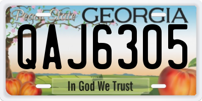 GA license plate QAJ6305