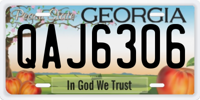 GA license plate QAJ6306