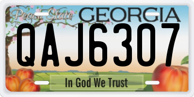 GA license plate QAJ6307