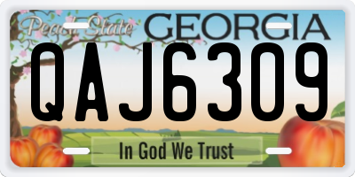 GA license plate QAJ6309