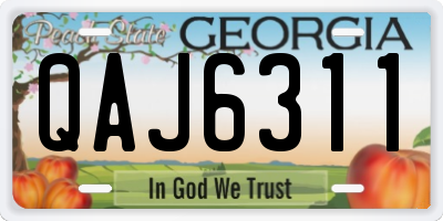 GA license plate QAJ6311