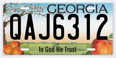 GA license plate QAJ6312