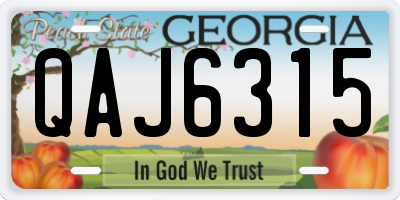 GA license plate QAJ6315