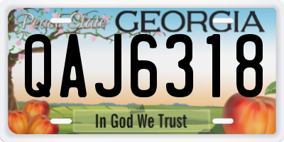 GA license plate QAJ6318