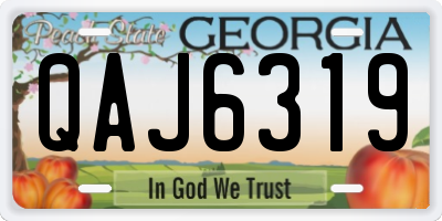 GA license plate QAJ6319