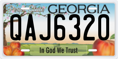 GA license plate QAJ6320