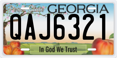 GA license plate QAJ6321