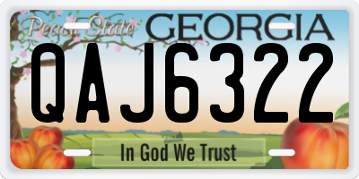 GA license plate QAJ6322