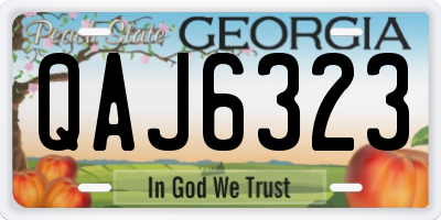 GA license plate QAJ6323