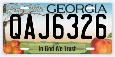 GA license plate QAJ6326
