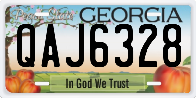 GA license plate QAJ6328