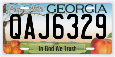 GA license plate QAJ6329