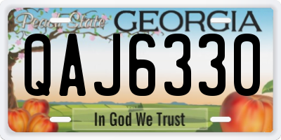 GA license plate QAJ6330