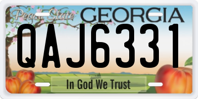 GA license plate QAJ6331
