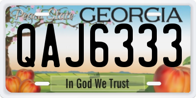 GA license plate QAJ6333